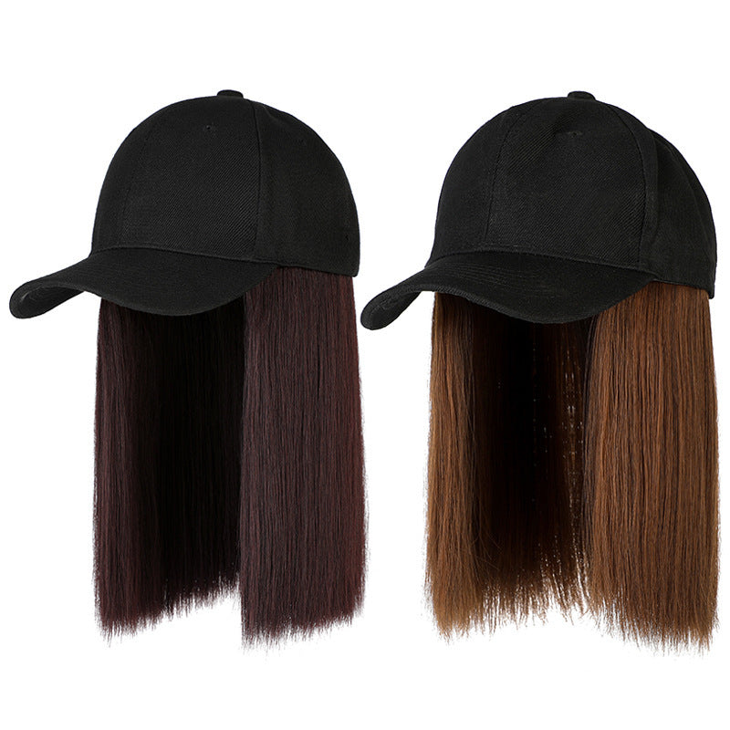One Piece Wig Cap Short Straight Hair Female With Hat Wig Clavicle Hair Bobo