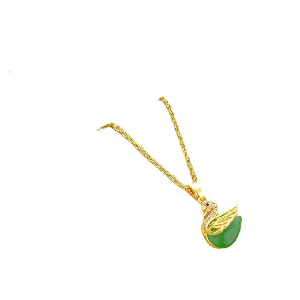 Necklace,stainless Steel,with Green Swan ,Only Self-pickup Is Supported, And The Displayed Prices Are All Self-pickup Prices