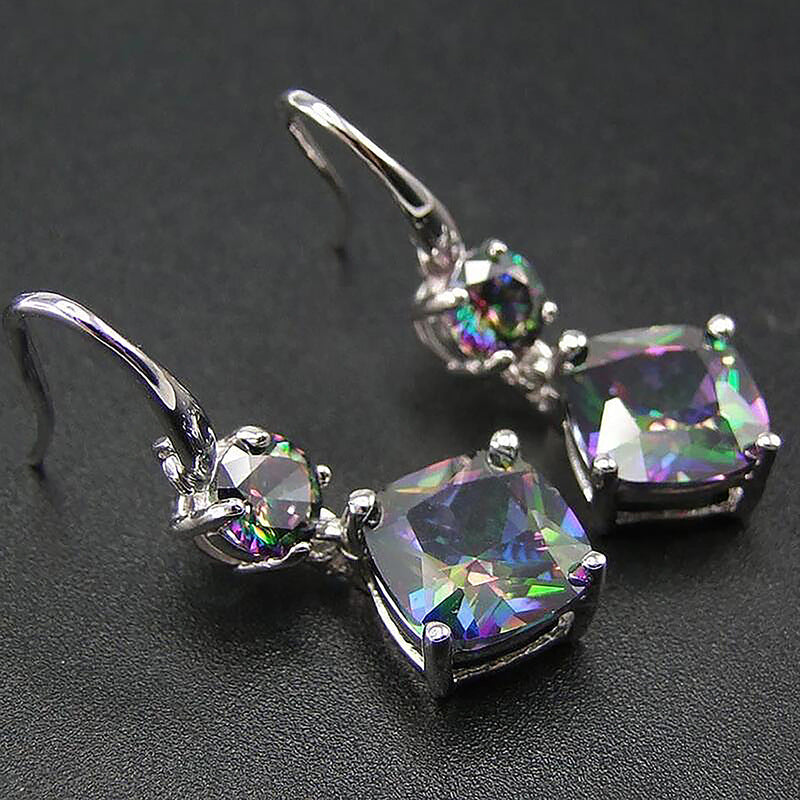 Exquisite Colorful Zircon Geometric Earrings Earring Pendant For Ladies