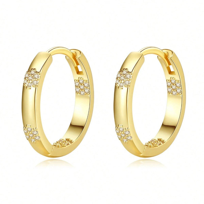 Women's Versatile Inlaid Diamond Elegant Patterned Earrings