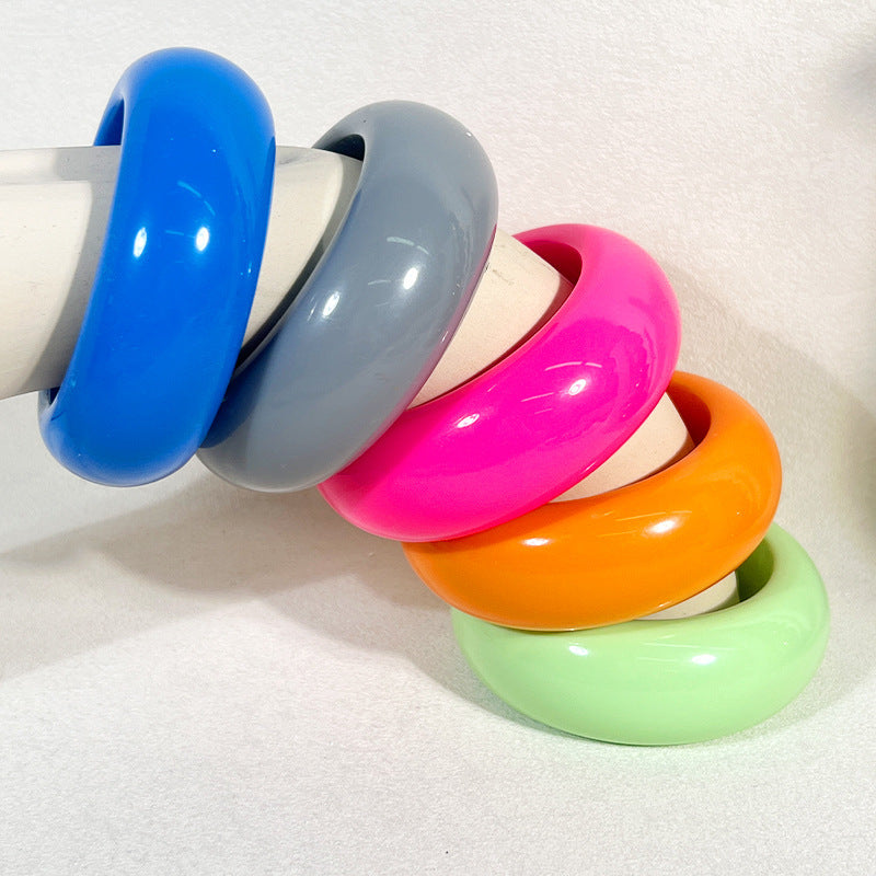 New Macaron Color Resin Bracelet