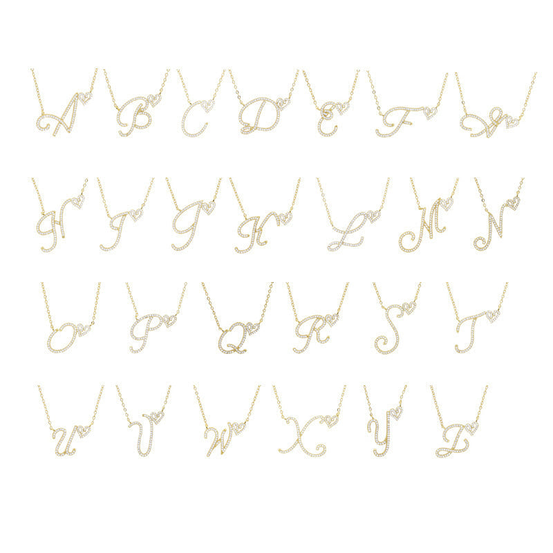 Personalized Love Letter Hanging Simple Retro Style 26 Letter Necklace
