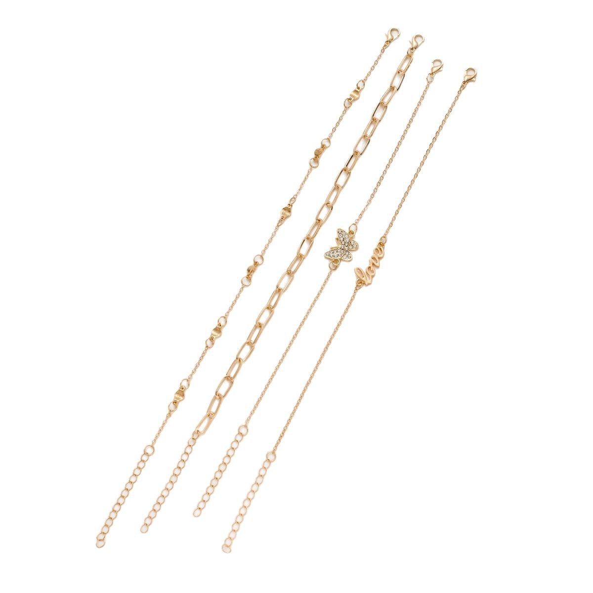 Beach Metal Pineapple Pearl Anklet Suit Retro Multi-layer