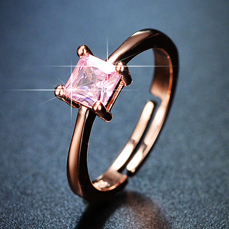 Simple Cube Sugar Simple Ring Women