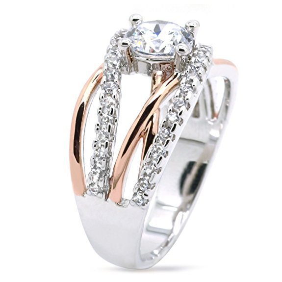 Cross Simple 14K Gold Zircon Ring For Women