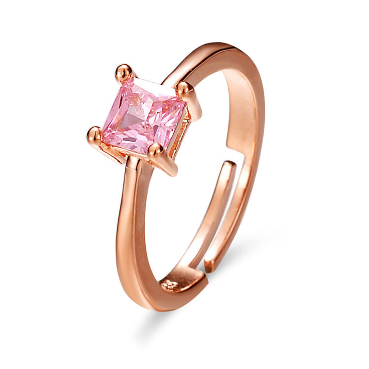 Simple Cube Sugar Simple Ring Women