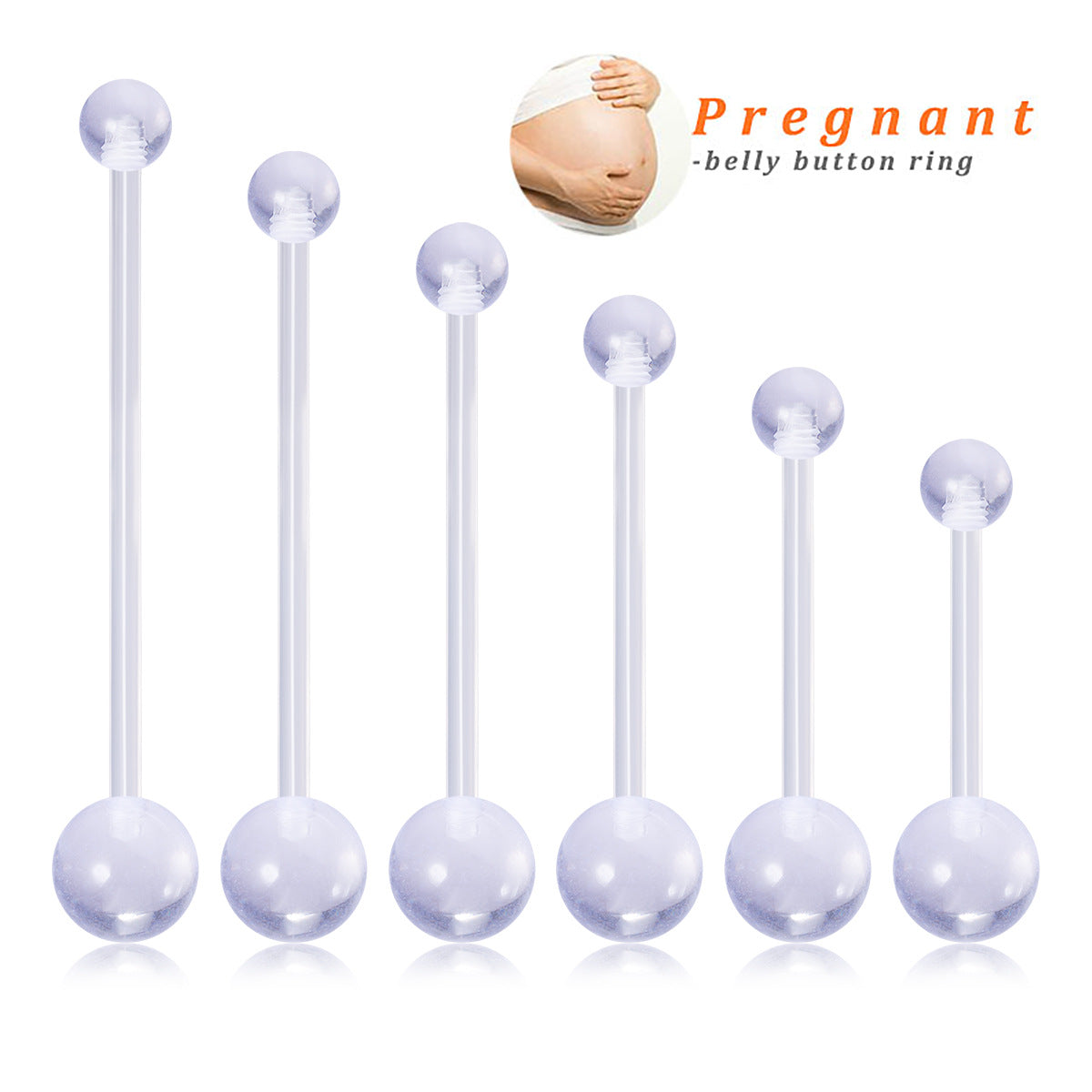 Acrylic More Sizes Belly Ring Soft Rod Transparent Rod Multi-color Optional Navel Decoration