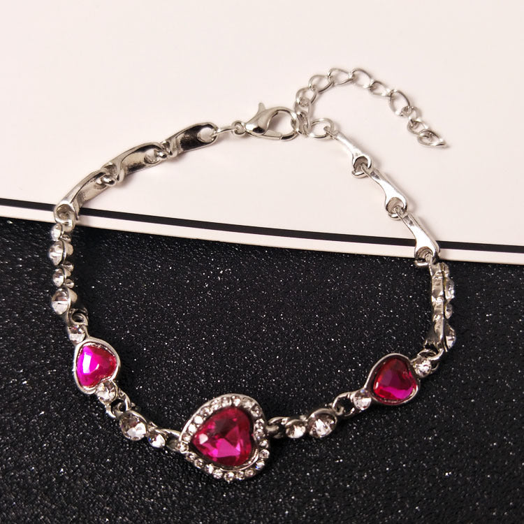Ornament Diamond Heart Love Heart Simple Bracelet