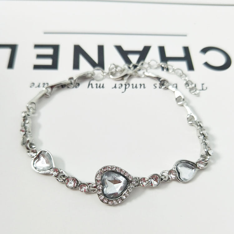 Ornament Diamond Heart Love Heart Simple Bracelet