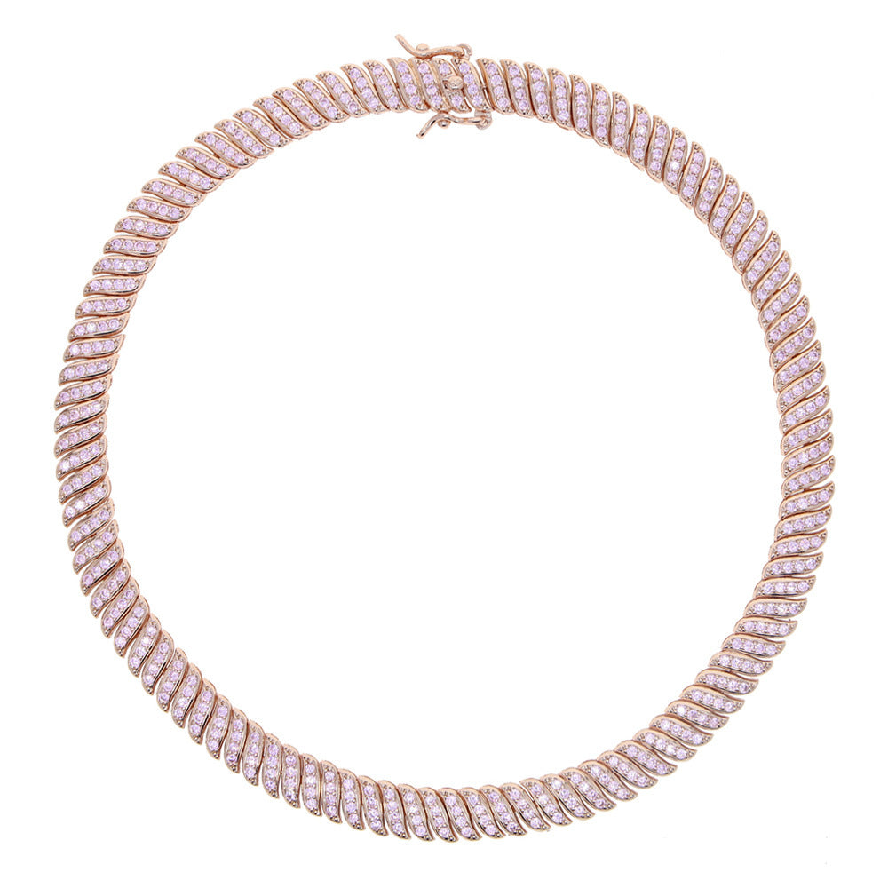 10mm Blade Zircon Necklace Hiphop Diamond Full Diamond Necklace Ornament