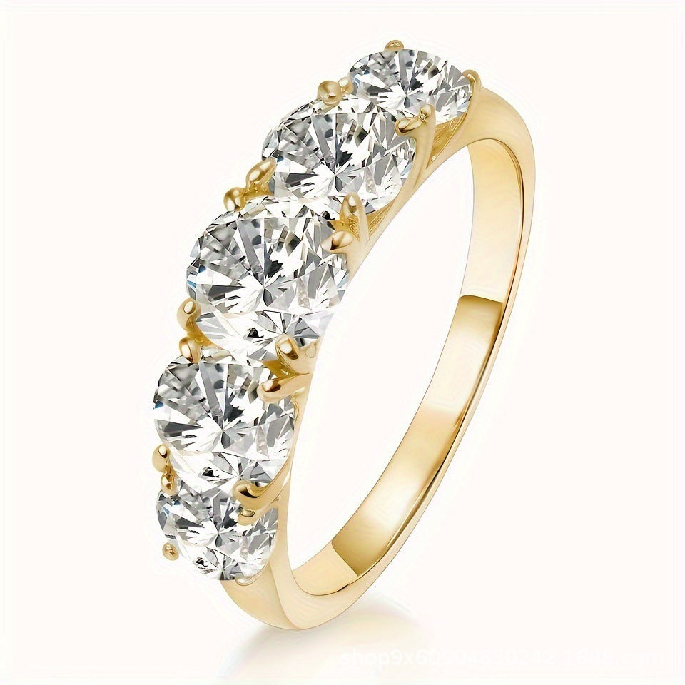 Micro Inlaid Zircon Environmental Protection Alloy Ring