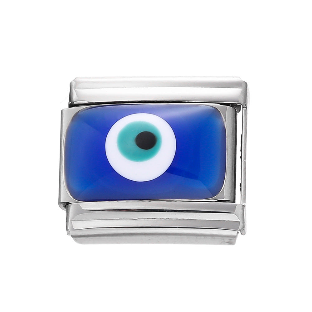 Stainless Steel Square Model Eye Pattern Module Bracelet Accessories