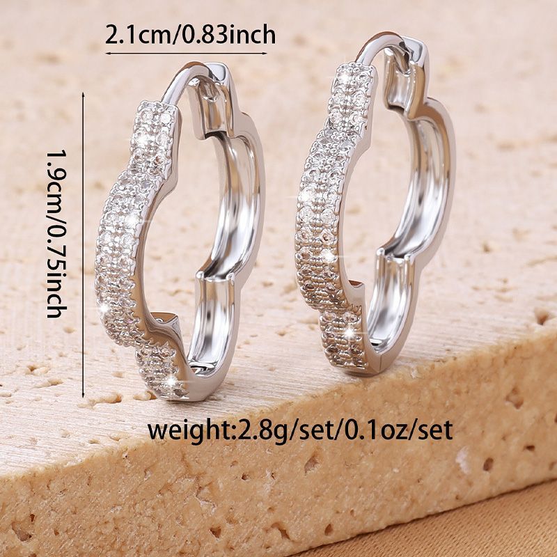 Heart-shaped Micro-inlaid Zirconia Sparkling Peach Heart Design Exquisite Earrings