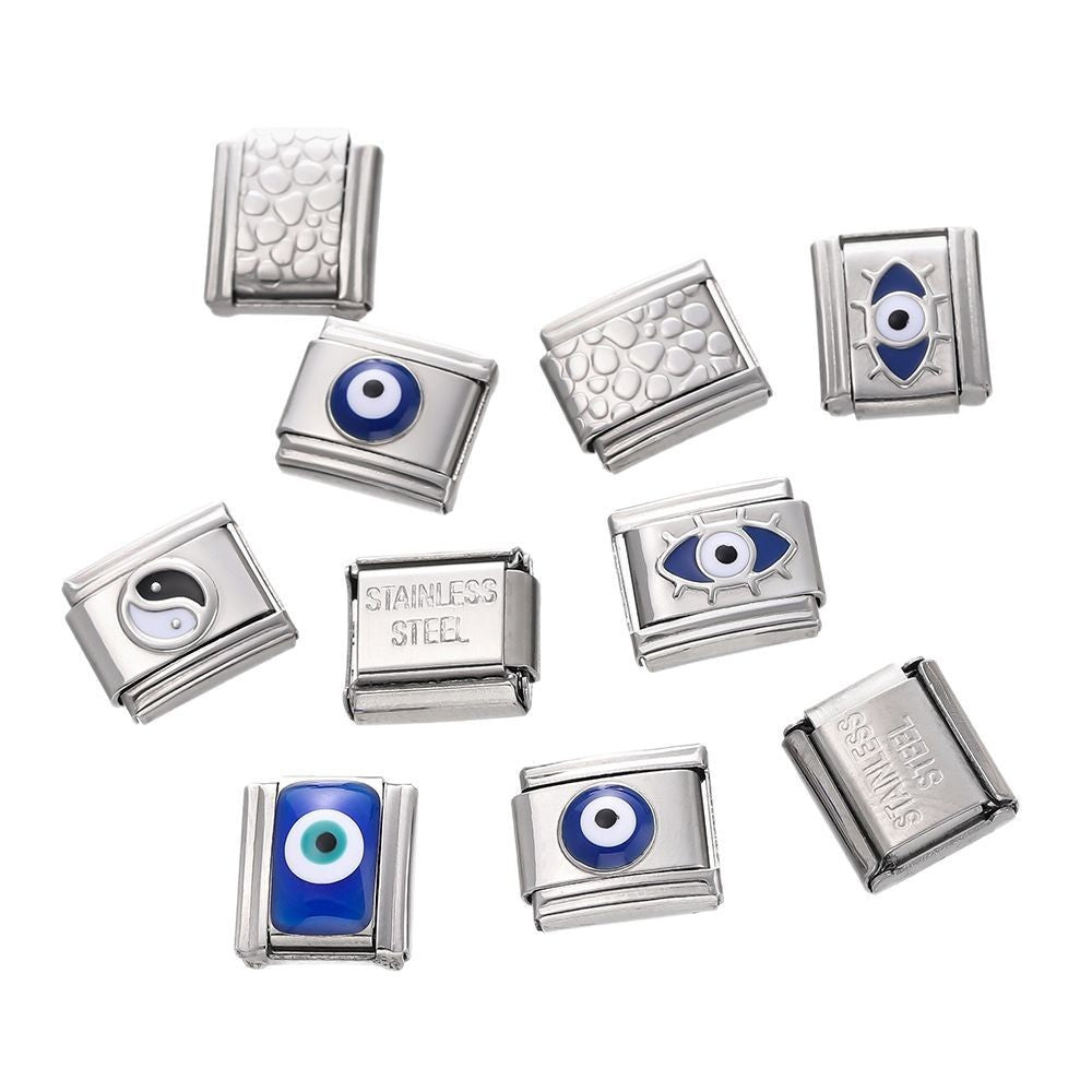 Stainless Steel Square Model Eye Pattern Module Bracelet Accessories